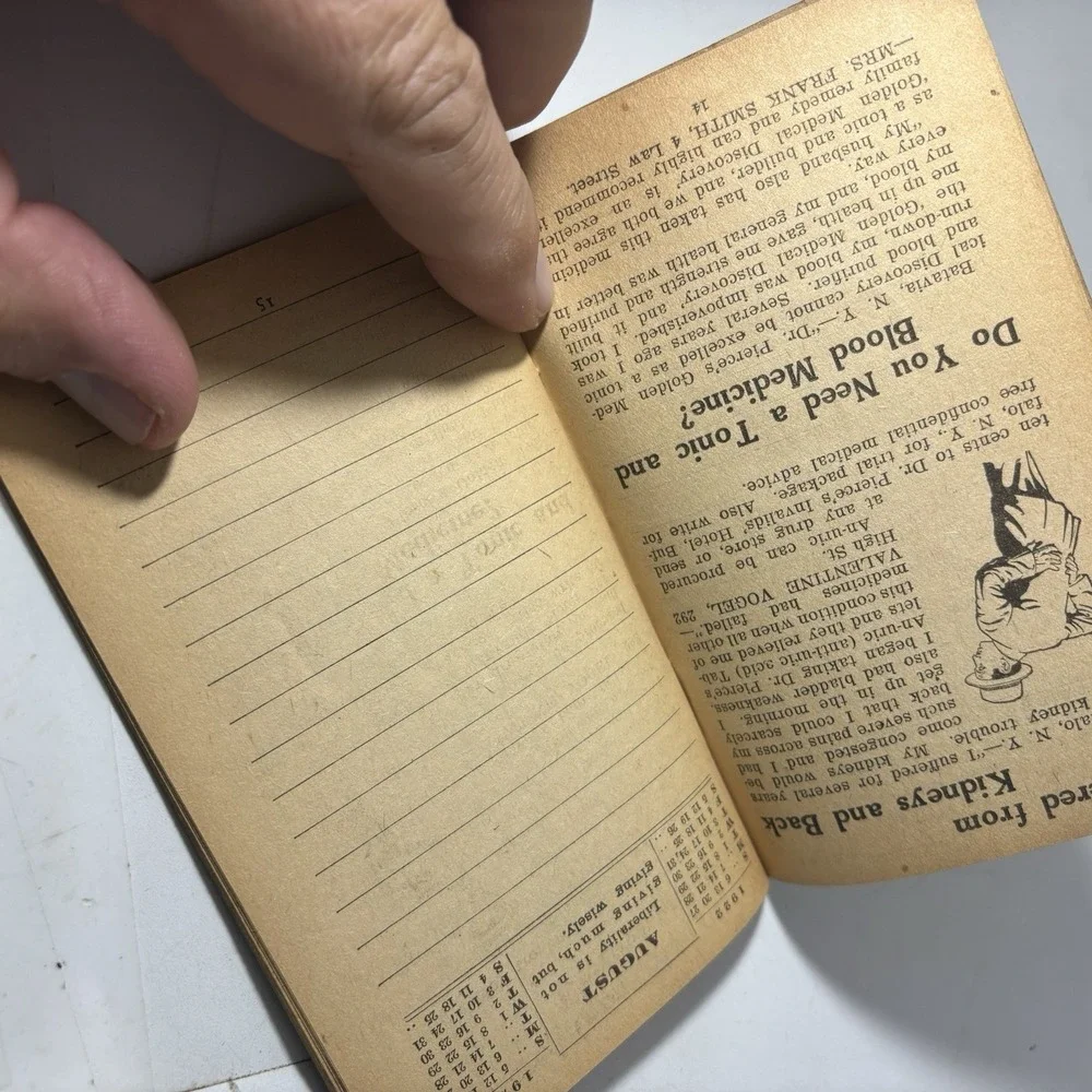 1923 Antique  Booklet Farmer's Mechanics Pierce's Memorandum Account Book